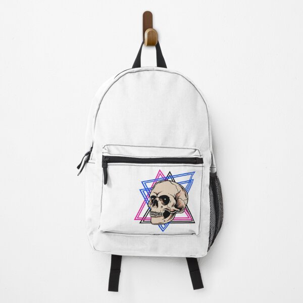 Item preview, Mystical skull in front of triangles cyber horror design designed and sold by ReneMM.