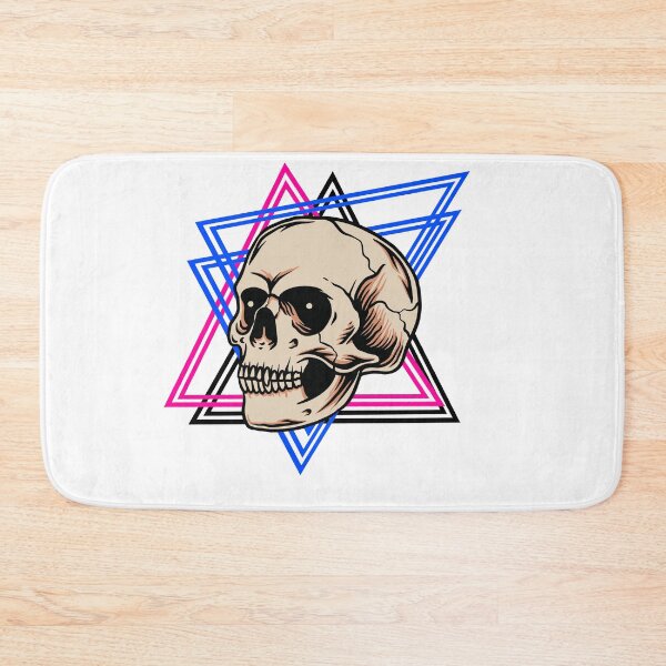 Item preview, Mystical skull in front of triangles cyber horror design designed and sold by ReneMM.