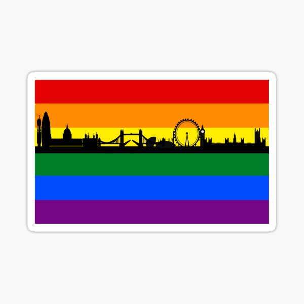 "Pride London Skyline Rainbow Flag" Sticker by IdeasForArtists Redbubble