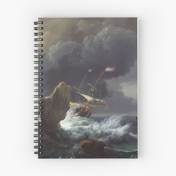 Item preview, Ships in Distress off a Rocky Coast | Ludolf Backhuysen | 1667 Renaissance Ocean Storm Marine Art designed and sold by CJET.