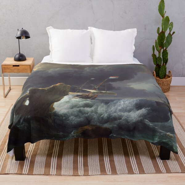 Item preview, Ships in Distress off a Rocky Coast | Ludolf Backhuysen | 1667 Renaissance Ocean Storm Marine Art designed and sold by CJET.