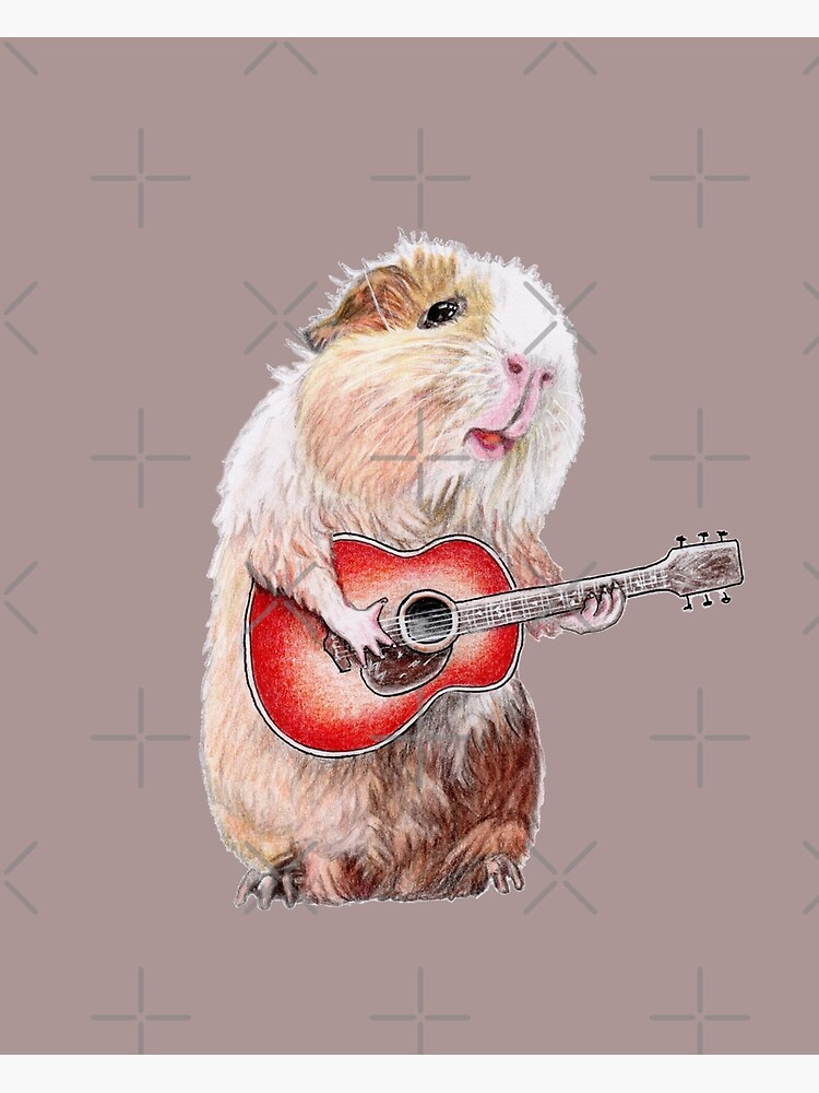 "Guinea pig guitar player" Poster by KateMakStudio Redbubble
