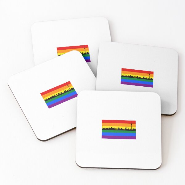 Item preview, Pride Berlin Skyline Rainbow Flag designed and sold by Inspirationmotivation.