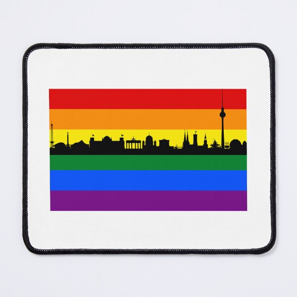 Item preview, Pride Berlin Skyline Rainbow Flag designed and sold by Inspirationmotivation.