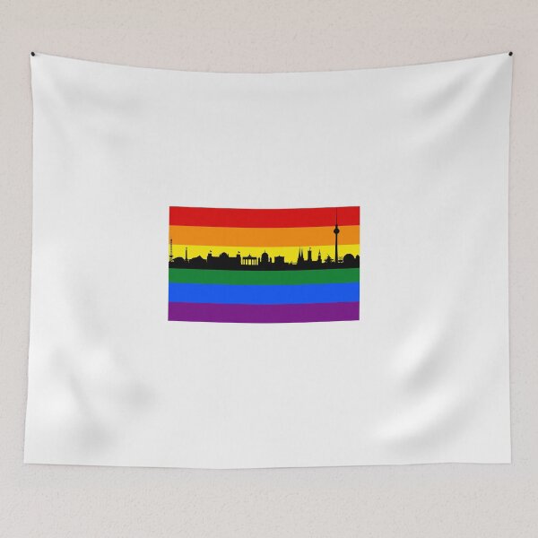 Artikelvorschau, Pride Berlin Skyline Regenbogenfahne entworfen und verkauft von Inspirationmotivation.