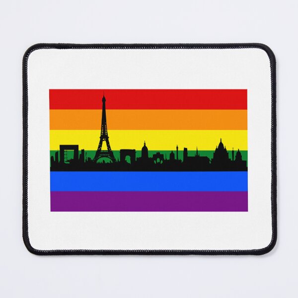 Item preview, Pride Paris Skyline Rainbow Flag designed and sold by Inspirationmotivation.