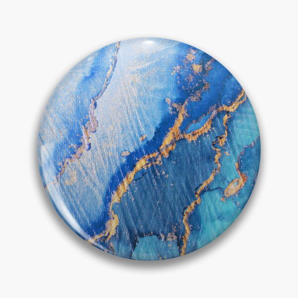 Item preview, Aqua Blue Gold Abstract Ink designed and sold by Olga Shvartsur.