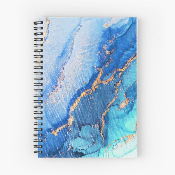 Item preview, Aqua Blue Gold Abstract Ink designed and sold by Olga Shvartsur.