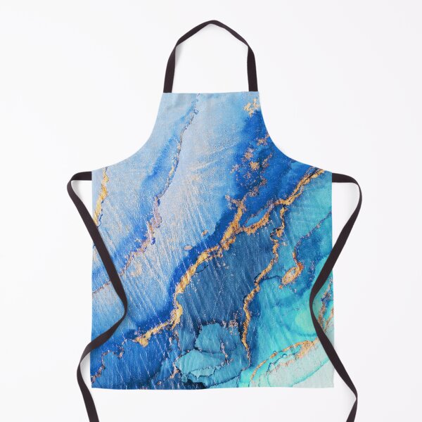 Item preview, Aqua Blue Gold Abstract Ink designed and sold by Olga Shvartsur.