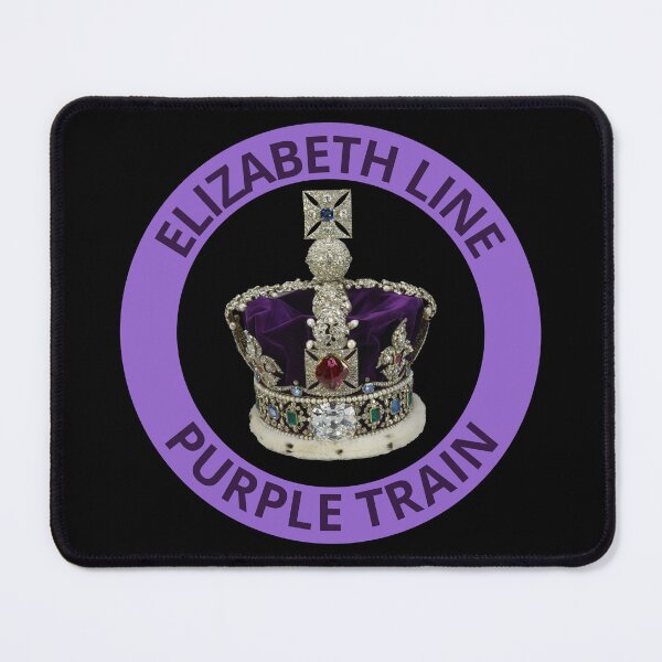 Item preview, Elizabeth Line Purple Train with Crown on Black designed and sold by LoloTrends.