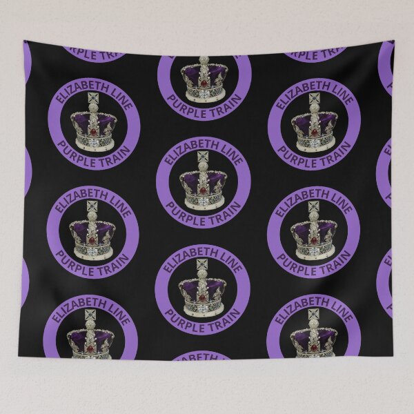 Item preview, Elizabeth Line Purple Train with Crown on Black designed and sold by LoloTrends.