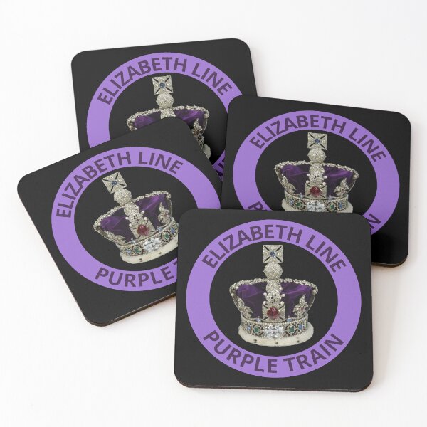 Item preview, Elizabeth Line Purple Train with Crown on Black designed and sold by LoloTrends.