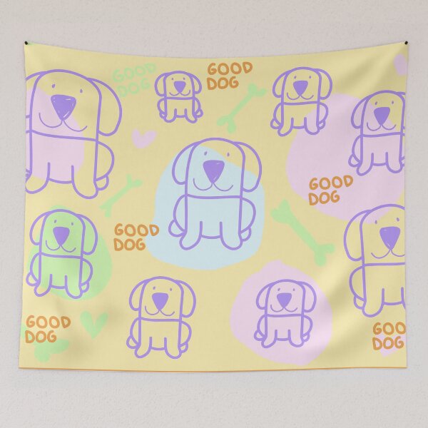 Item preview, GOOD DOG - DOG BANDANA - CUTE DESIGNS - CUTE DRAW DOGS - PASTEL COLORS OF DOGS  designed and sold by Tropical Blood.