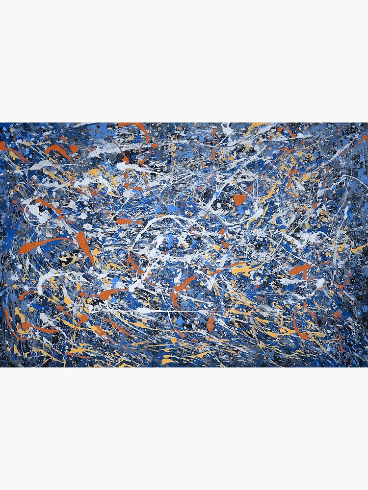 Blue and Black Jackson Pollock Style Drip Painting Original Abstract  Painting Modern Canvas Wall Art, can be stretched and framed Poster by  Samrachop