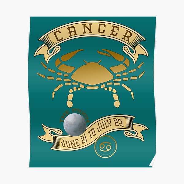 Cancer June 21 To July 22 Vintage Poster By Krasistaleva Redbubble