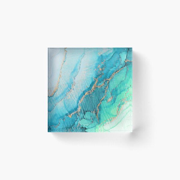 Aperçu de l'œuvre Turquoise Aqua Or Océan créée et vendue par Olga Shvartsur.