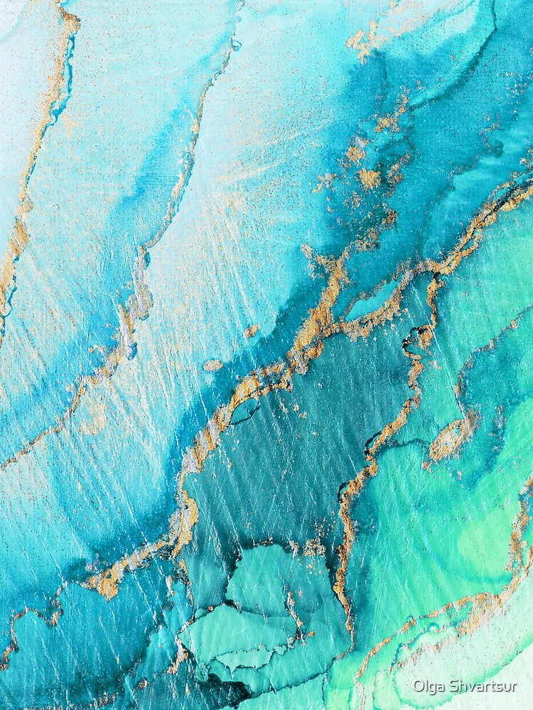 Turquoise Aqua Gold Ocean by olga-shvartsur