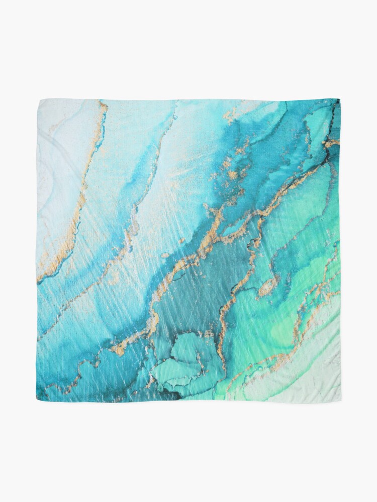 Alternate view of Turquoise Aqua Gold Ocean Scarf