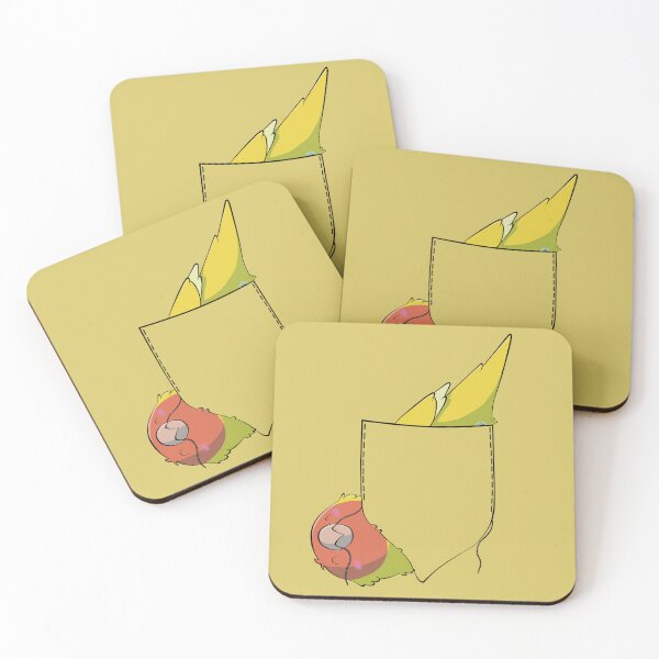 Item preview, Peach faced lutino mutation lovebird in pocket designed and sold by Lovebirbs.