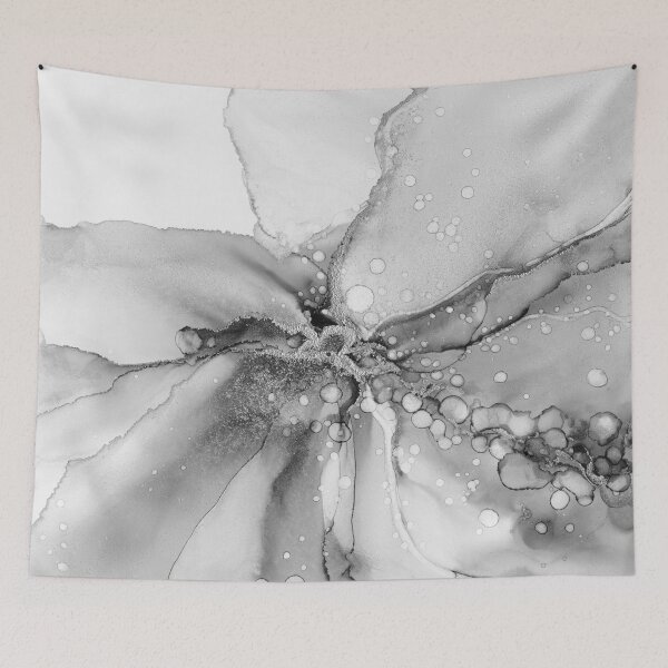 Item preview, Vórtice de tinta plateada abstracta designed and sold by Olga Shvartsur.