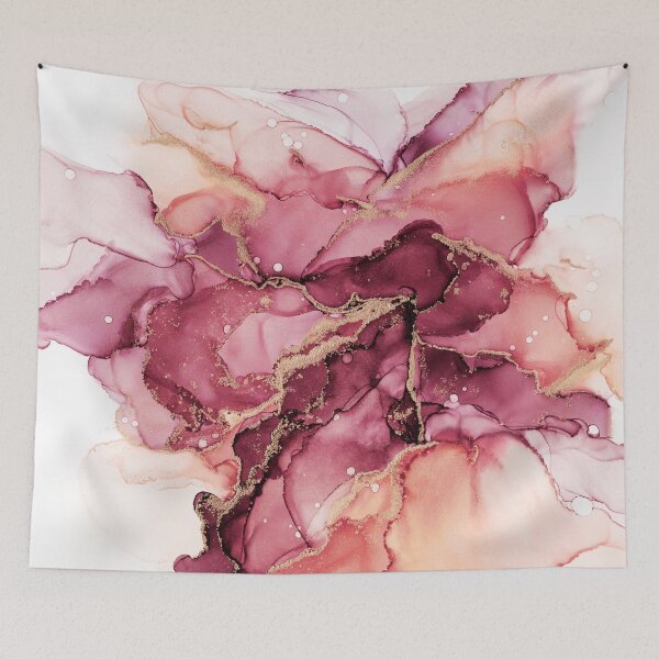 Item preview, Red Velvet and Gold Abstract Ink designed and sold by Olga Shvartsur.
