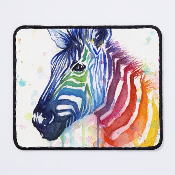 Item preview, Rainbow Zebra Watercolor Animal Painting designed and sold by Olga Shvartsur.