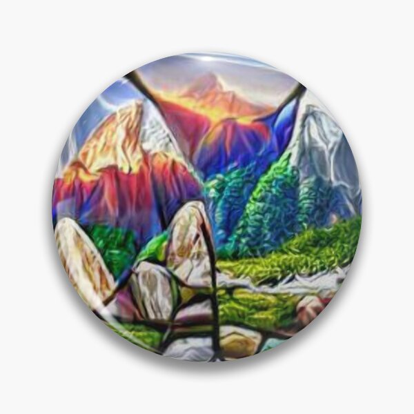 Item preview, Stained Glass Mountainscape designed and sold by MothFluffStore.