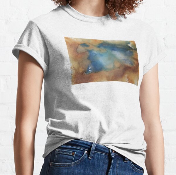 Yellowstone Hydrothermal Pool #6 watercolor and ink painting Classic T-Shirt