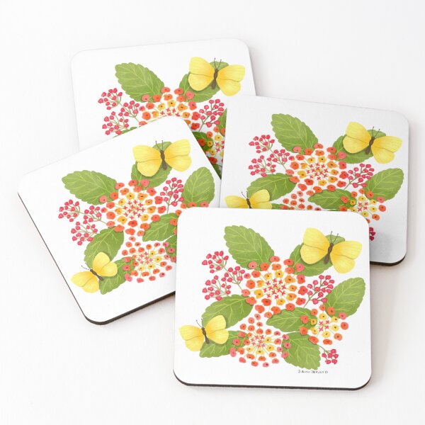 Item preview, Lantana Flowers and Yellow Butterflies designed and sold by julianamotzko.