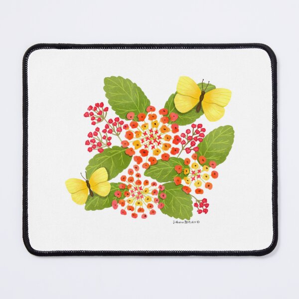 Item preview, Lantana Flowers and Yellow Butterflies designed and sold by julianamotzko.