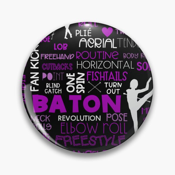 Item preview, Baton word cloud, purple and white, suits dark background designed and sold by Peppermintmama.