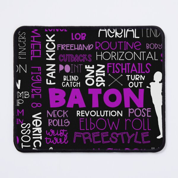 Item preview, Baton word cloud, purple and white, suits dark background designed and sold by Peppermintmama.
