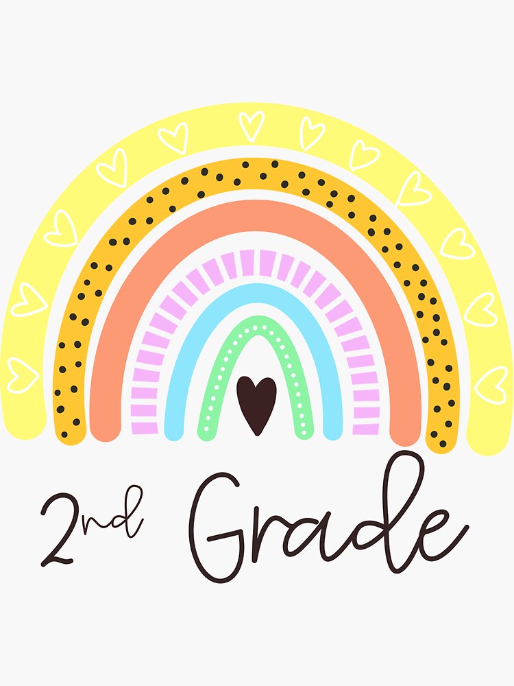 Custom Grade Level Sticker Teacher Stickers Rainbow 