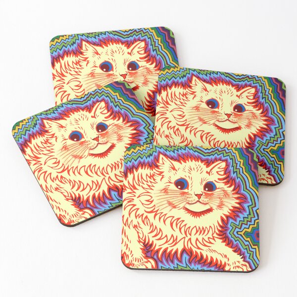 Item preview, KALEIDOSCOPE KITT, Louis Wain Psychedelic Cat Art, Electric Cat, Psychedelic Cat, Eccentric Cats of Louis Wain Art Prints, Abstract Art Cat designed and sold by madeulaugh.