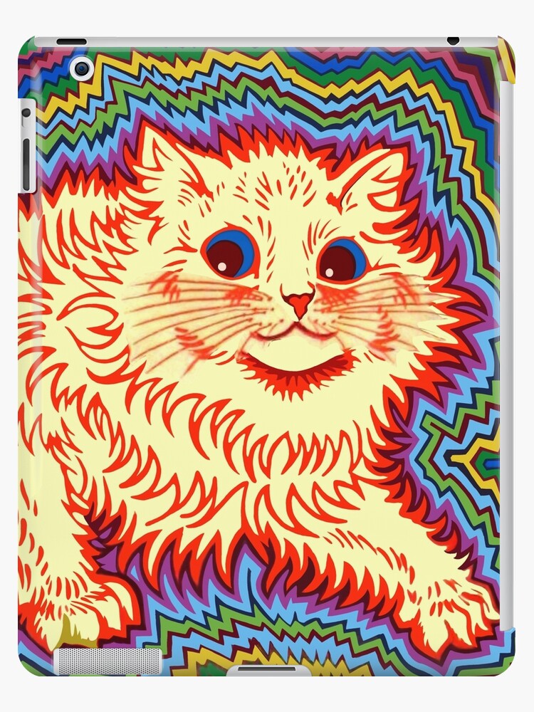 Louis Wain Cats Psychedelic Rainbow Cat Art Print