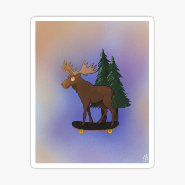 This Moose Can Shred  Glossy Sticker