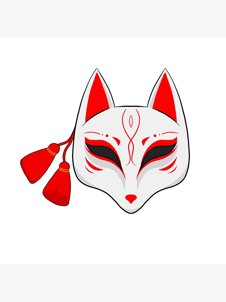  Kitsune Mask Fox Mask Japanese Aesthetic Retro Vintage Long  Sleeve T-Shirt : Clothing, Shoes & Jewelry