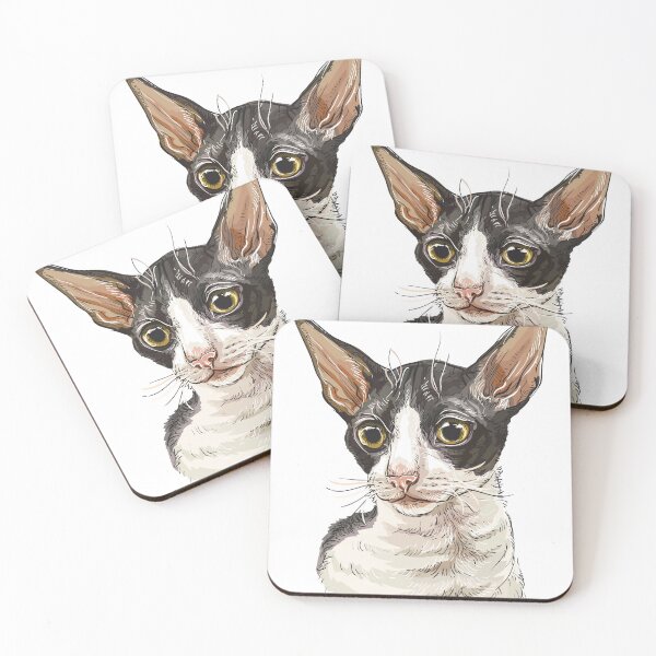 Item preview, Cornish Rex cat portrait designed and sold by Alinart16.
