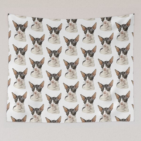 Item preview, Cornish Rex cat portrait designed and sold by Alinart16.