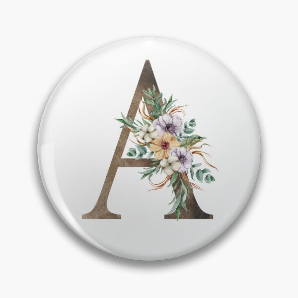 Item preview, Watercolor floral A letter print designed and sold by tiana-geo.