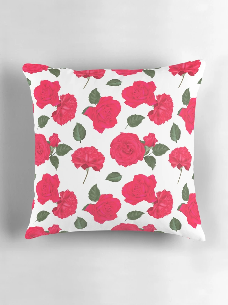 Thumbnail 3 of 4, Pillow, Red Roses Pattern designed and sold by mariapirogova.