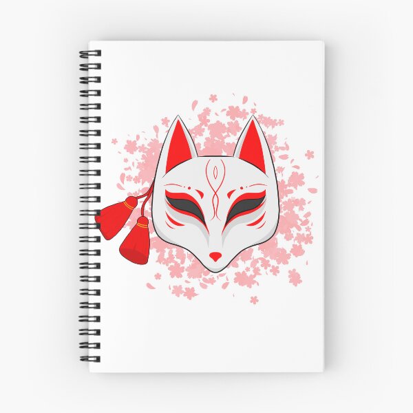 Item preview, Kitsune Mask (With tassels and a pile of sakura blossoms in the background) designed and sold by PumpkinRamen.
