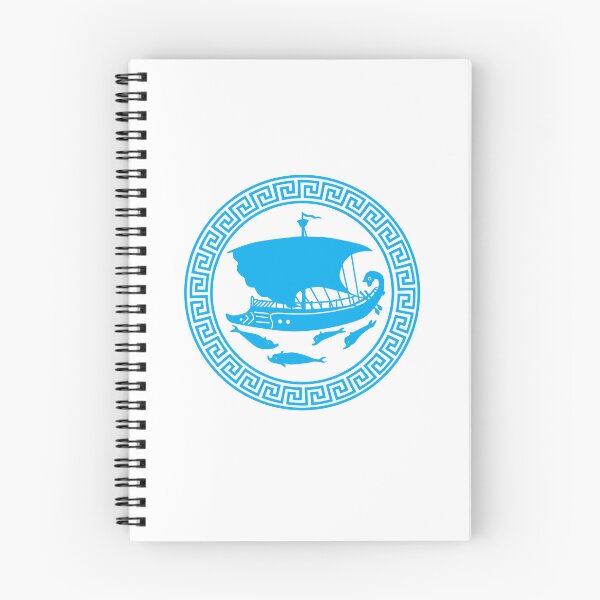 Item preview,  Greek Key Design, Sail Ship With Playful Dolphins designed and sold by SymbolGrafix.