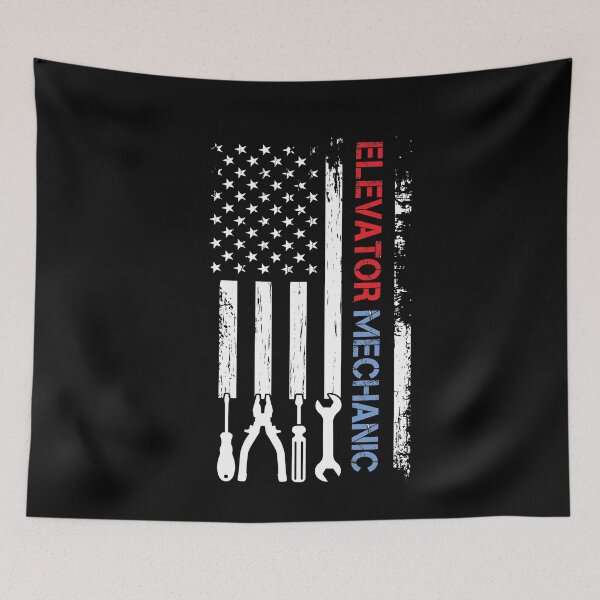 Item preview, Elevator Mechanic Cool American Flag Elevator Mechanic Lover designed and sold by SharpThreadZ.