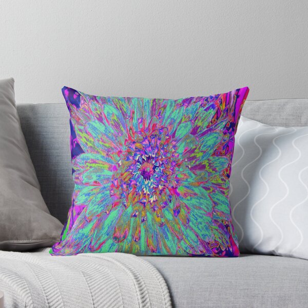 Item preview, Aquamarine Rainbow Color Abstract Dahlia Flower designed and sold by myrubiogarden.