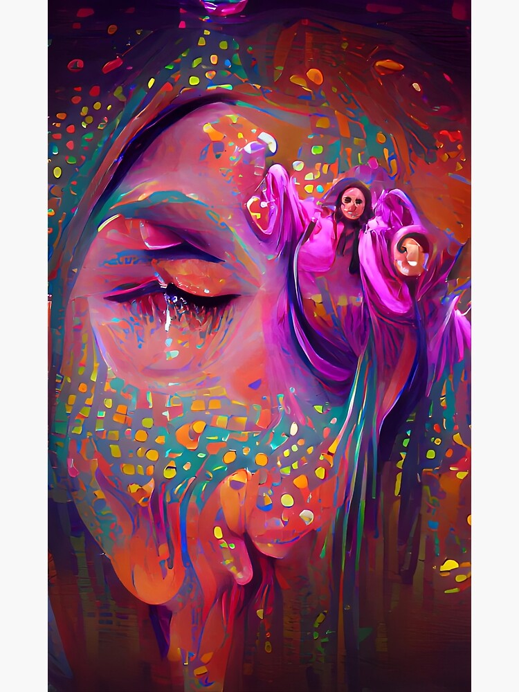 "Melted Face Ghost Colorful Creepy Art" Poster for Sale by
