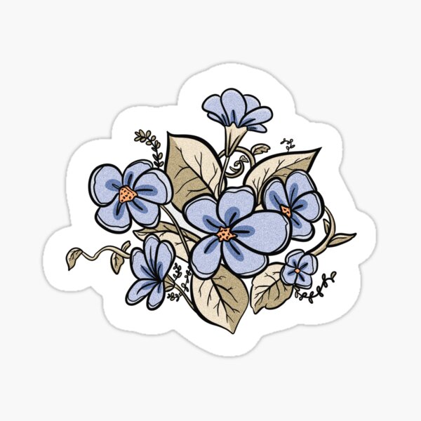 Blue Flowers Sticker