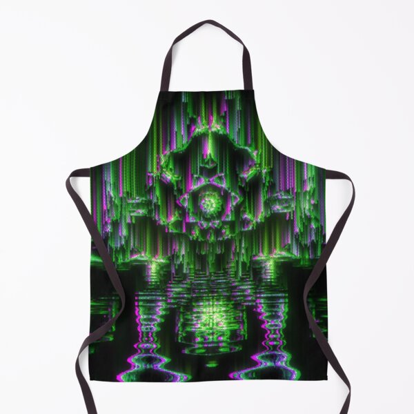Aperçu de l'œuvre Art de style pixel extraterrestre fractal néon vert et rose créée et vendue par hatodesigns.