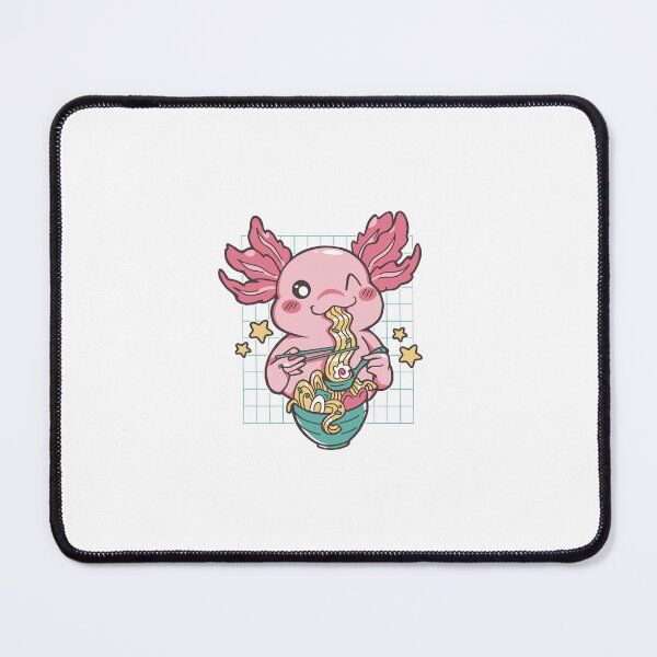 Item preview, kawaii-axolotl-ramen-cartoon-t-shirt-design. designed and sold by JAMALSTORE92.