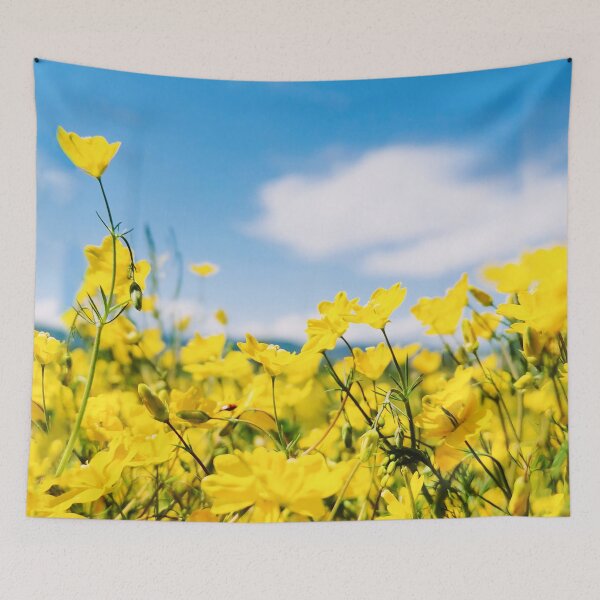 Item preview, Yellow Meadow Flowers with Blue Sky designed and sold by katiamelnik.
